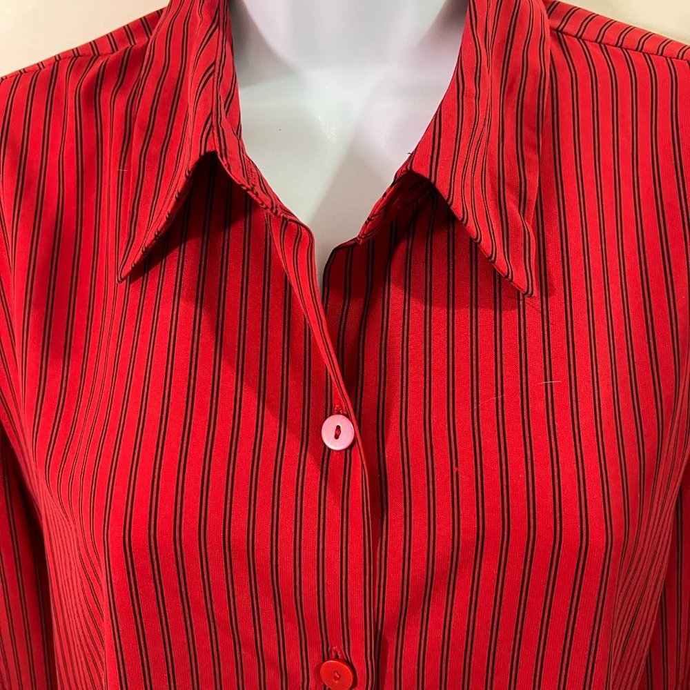 Chaus & Co Red With Black Straps Blouse